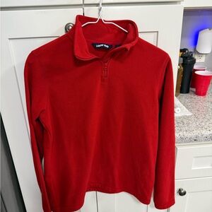 Lands' End Vibrant Red Fleece Top
